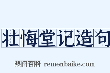 壮悔堂记造句是什么意思的图片